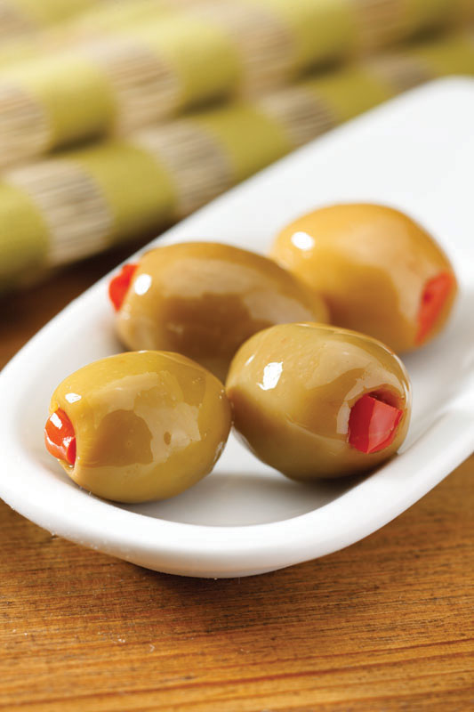 GREEN OLIVES STUFFED WITH PEPPER
